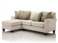 Ecksofa Stoffbezug 225 x 155 x 88 cm - Creme - Kompakte Chaiselongue für Wohnzimmer