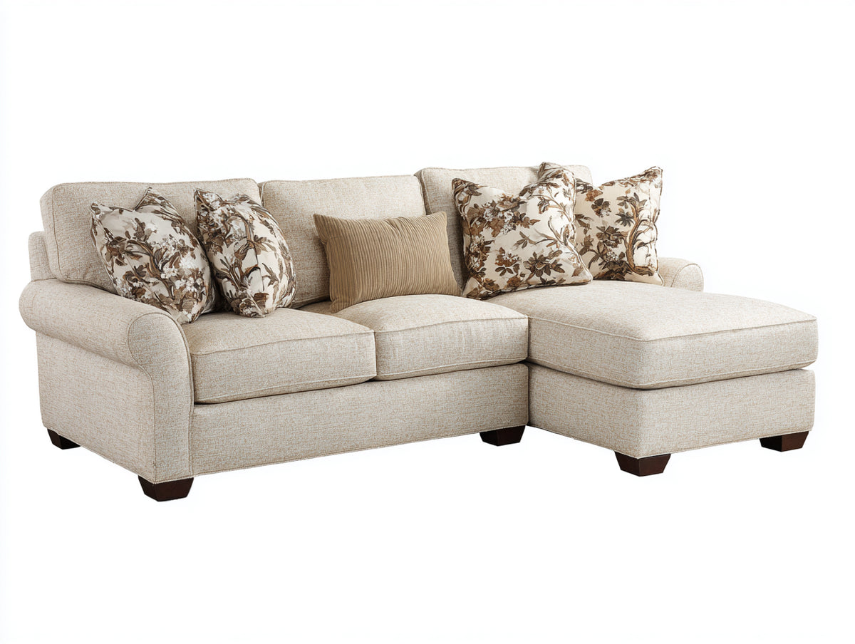 Ecksofa Stoffbezug 245 x 165 x 88 cm - Beige - Klassisches Design