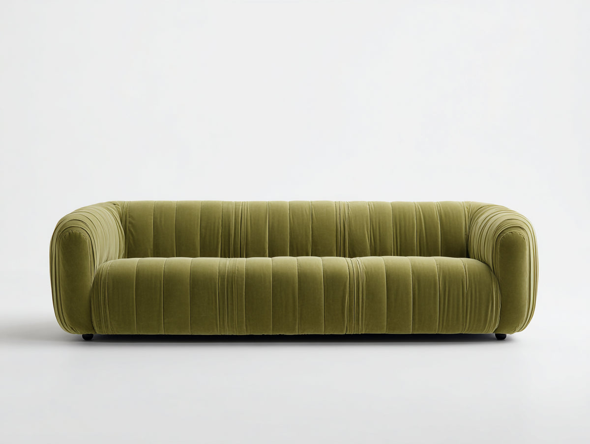 3 Sitzer Sofas Samtstoff 240 x 100 x 75 cm - Olivgrün - Modernes Design