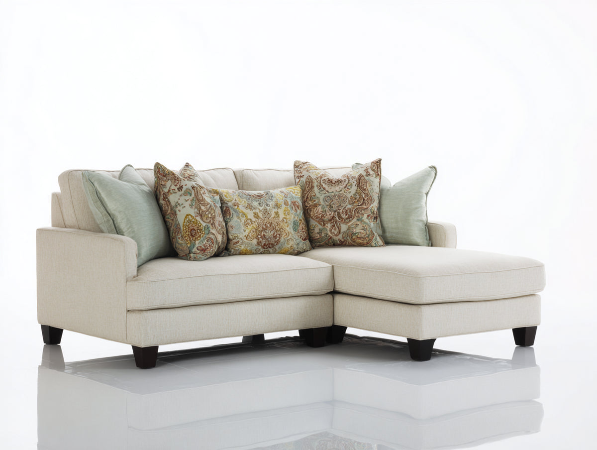 Ecksofa Strukturstoff 235 x 160 x 86 cm - Cremebeige - Modernes Design