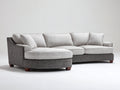 Ecksofa Stoffbezug 260 x 170 x 85 cm - Hellgrau-Dunkelgrau - Großzügige Chaiselongue für Wohnzimmer