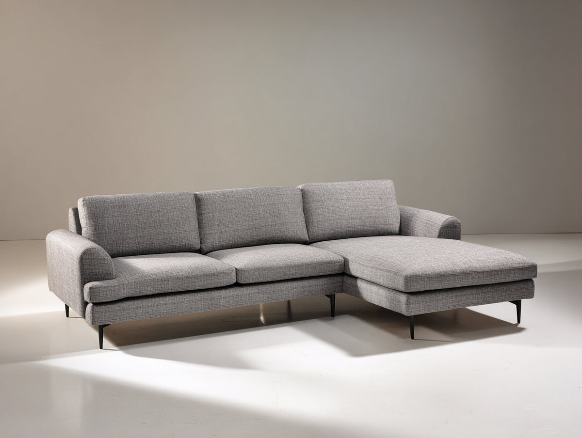 Ecksofa - Stoffbezug 272x195x86 cm - Hellgrau - Modernes Design mit großzügiger Relaxfläche