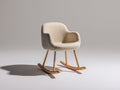 Schaukelstühle Bouclé Stoff Holzgestell 70 x 82 x 88 cm - Creme-Natur - Modernes Design