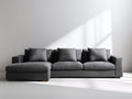 Ecksofa Strukturstoff 270 x 170 x 84 cm - Dunkelgrau - Modernes Design