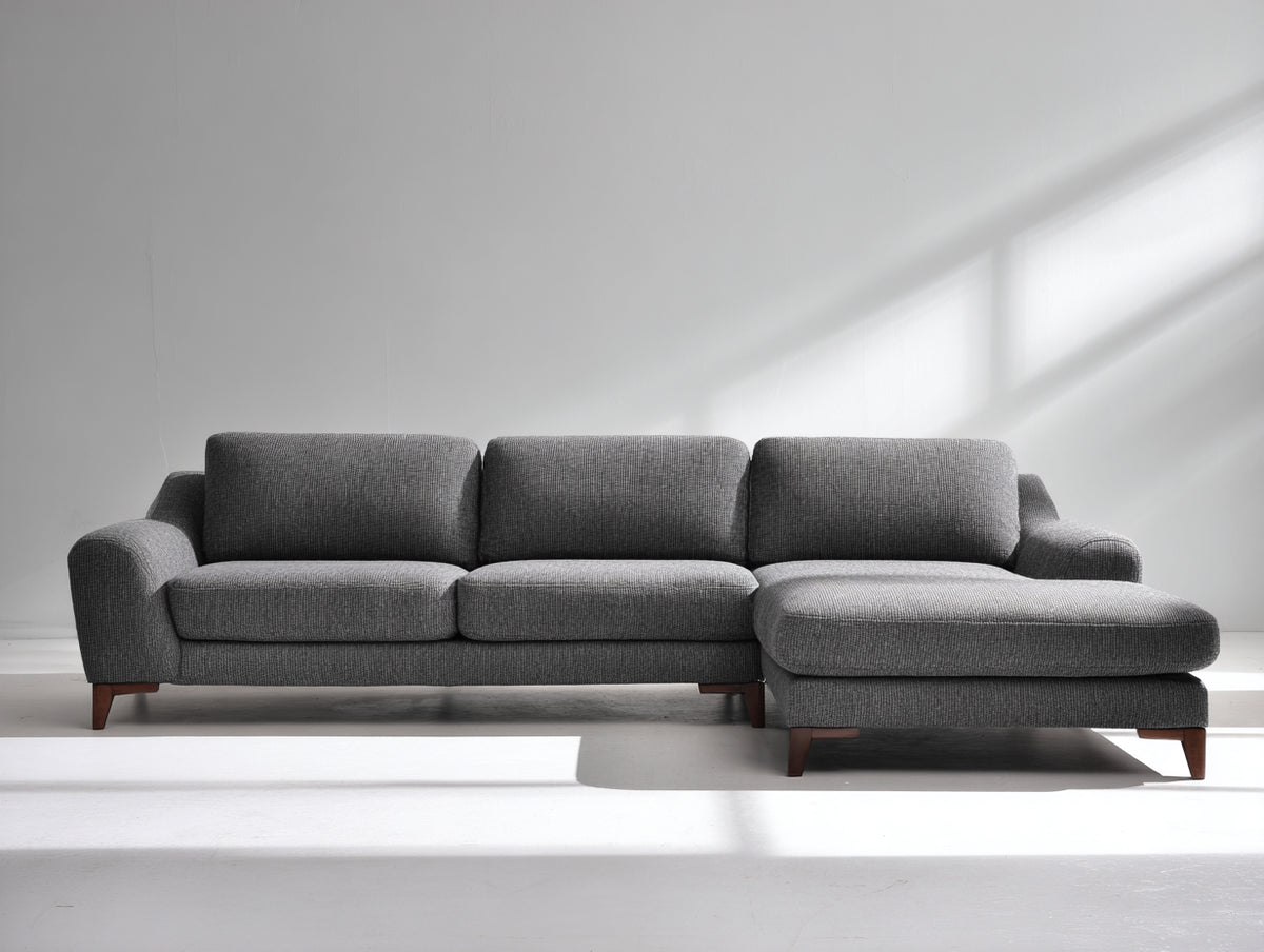 Ecksofa Stoffbezug 270x160x85 cm - Grau - Modernes Design