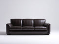 3 Sitzer Sofas - Dunkelbrauner Bezug 205 x 90 x 88 cm - Gepolsterte Armlehnen - Klassisches Design für Wohnzimmer