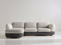 Ecksofa Strukturstoff 265 x 165 x 82 cm - Beige-Weiß-Anthrazit - Modernes Design