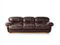 3 Sitzer Sofas Lederbezug 215 x 100 x 90 cm - Dunkelbraun - Komfortpolsterung für Wohnzimmer