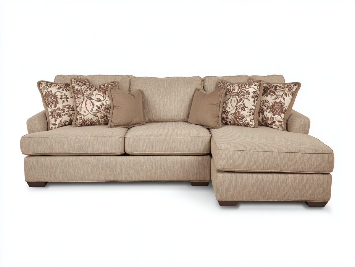 Ecksofa Stoffbezug 245 x 160 x 88 cm - Beige - Mit Chaiselongue für Wohnzimmer