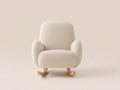 Schaukelstühle Bouclé Stoffbezug 78 x 92 x 105 cm - Creme-Natur - Gepolsterter Schaukelstuhl für Wohnzimmer