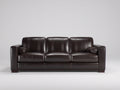 3 Sitzer Sofas - Gepolsterter Bezug 218x91x86 cm - Dunkelbraun - Klassisches Design mit geraden Armlehnen